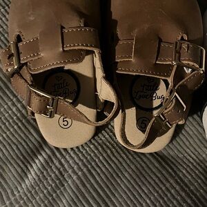 Tan Kids Sandals Little love bug